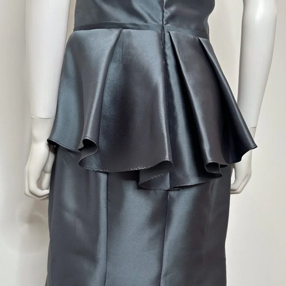 Alvina Valenta Maids Strapless Mikado Trumpet Gown Dress with Peplum Detail 9265 - Picture 12 of 16